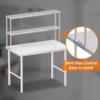Étagère de Rangement de Cuisine Double Couche en Acier Inoxydable, Étagère de Rangement Commerciale Réglable à 2 Niveaux, Convient aux Tables de Préparation Alimentaire et aux Plans de Travail de Cuisine