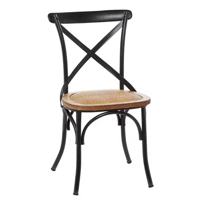 Lot de 2 chaises de salle à manger en fer de ferme - Olivia & May
