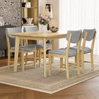 Ensemble de salle à manger rustique 5 pièces avec table en bois et 4 chaises rembourrées Espresso