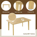 Ensemble de salle à manger rustique 5 pièces avec table en bois et 4 chaises rembourrées Espresso