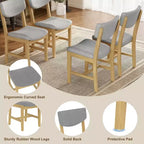 Ensemble de salle à manger rustique 5 pièces avec table en bois et 4 chaises rembourrées Espresso