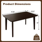 Ensemble de salle à manger rustique 5 pièces avec table en bois et 4 chaises rembourrées Espresso