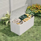 Coolmee Boîte de Rangement d'Extérieur Étanche 276L, Coffre de Rangement Verrouillable pour Coussins de Salon de Jardin, Oreillers