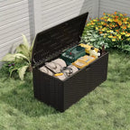 Coolmee Boîte de Rangement d'Extérieur Étanche 276L, Coffre de Rangement Verrouillable pour Coussins de Salon de Jardin, Oreillers