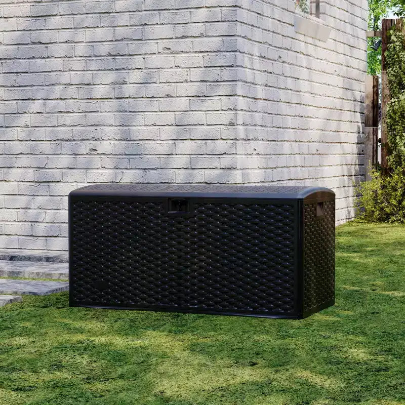 Coolmee Boîte de Rangement d'Extérieur Étanche 276L, Coffre de Rangement Verrouillable pour Coussins de Salon de Jardin, Oreillers