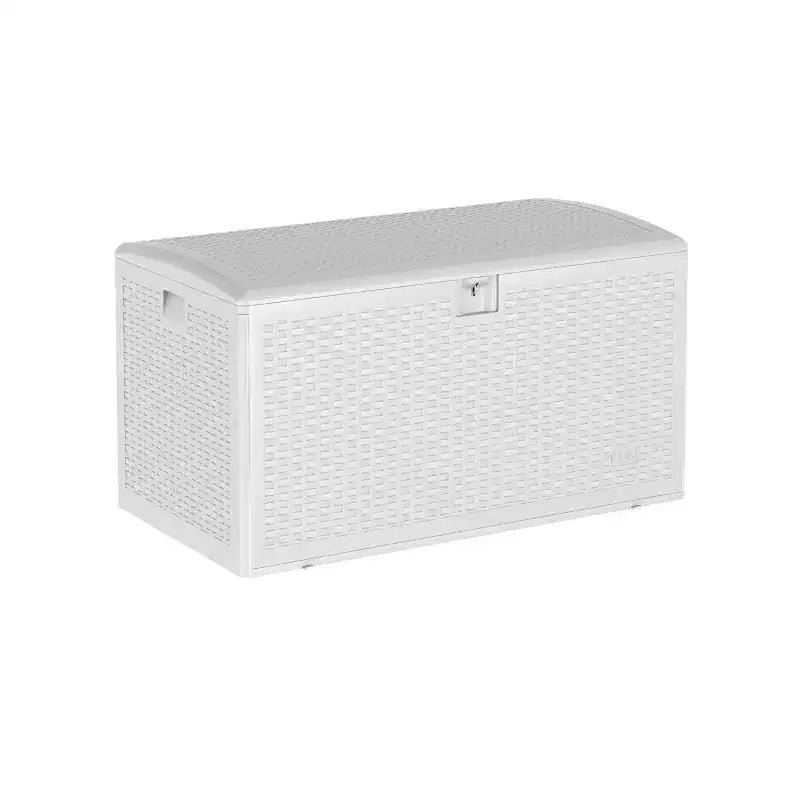 Coolmee 73 Gallon Waterproof Large Resin Deck Box Indoor Outdoor, Lockable Storage Container for Patio Furniture Cushions, Throw Pillows