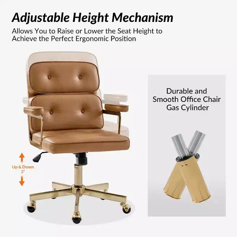 Chaise de bureau Debby Modern 37 H avec hauteur réglable|ARTFUL LIVING DESIGNS