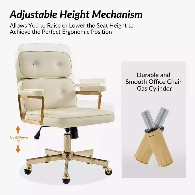 Chaise de bureau Debby Modern 37 H avec hauteur réglable|ARTFUL LIVING DESIGNS