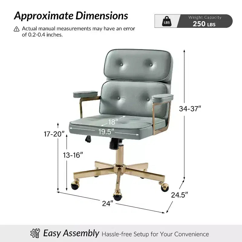Chaise de bureau Debby Modern 37 H avec hauteur réglable|ARTFUL LIVING DESIGNS