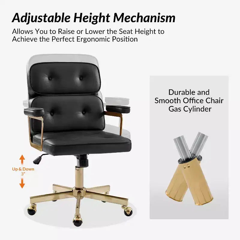 Chaise de bureau Debby Modern 37 H avec hauteur réglable|ARTFUL LIVING DESIGNS