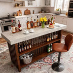 Table de bar à domicile 63, table de pub à 2 niveaux avec repose-pieds, meuble de bar à café moderne pour cuisine, bistrot, salle à manger et salon
