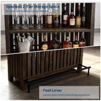 Table de bar à domicile 63, table de pub à 2 niveaux avec repose-pieds, meuble de bar à café moderne pour cuisine, bistrot, salle à manger et salon