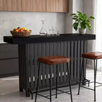 Table de bar à domicile 63, table de pub à 2 niveaux avec repose-pieds, meuble de bar à café moderne pour cuisine, bistrot, salle à manger et salon
