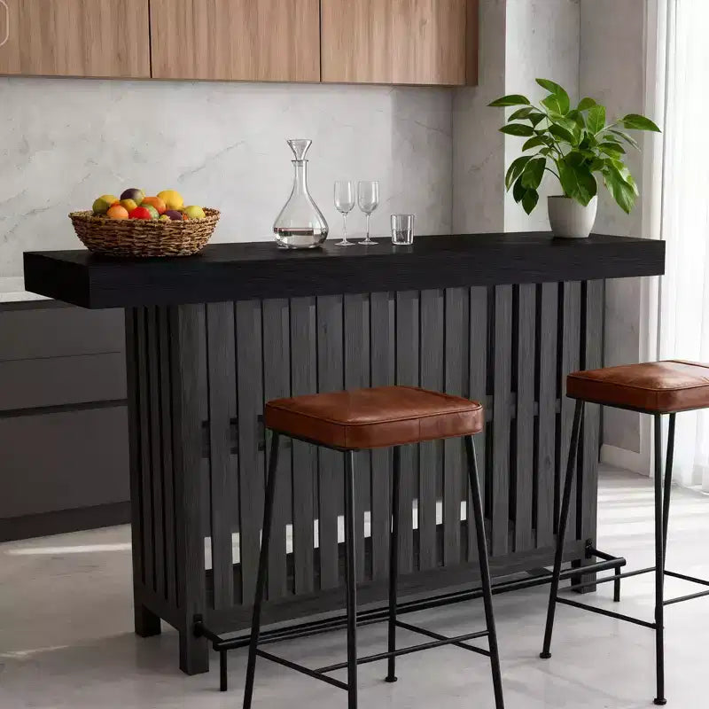 Table de bar à domicile 63, table de pub à 2 niveaux avec repose-pieds, meuble de bar à café moderne pour cuisine, bistrot, salle à manger et salon
