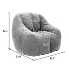 Fauteuil de relaxation FurnitureR en tissu doux Teddy, fauteuil d'appoint moelleux de forme arrondie pour salon, chambre ou coin lecture