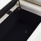 Banc de rangement GDFStudio Beryl de 112 cm avec accoudoirs cylindriques et pieds dorés