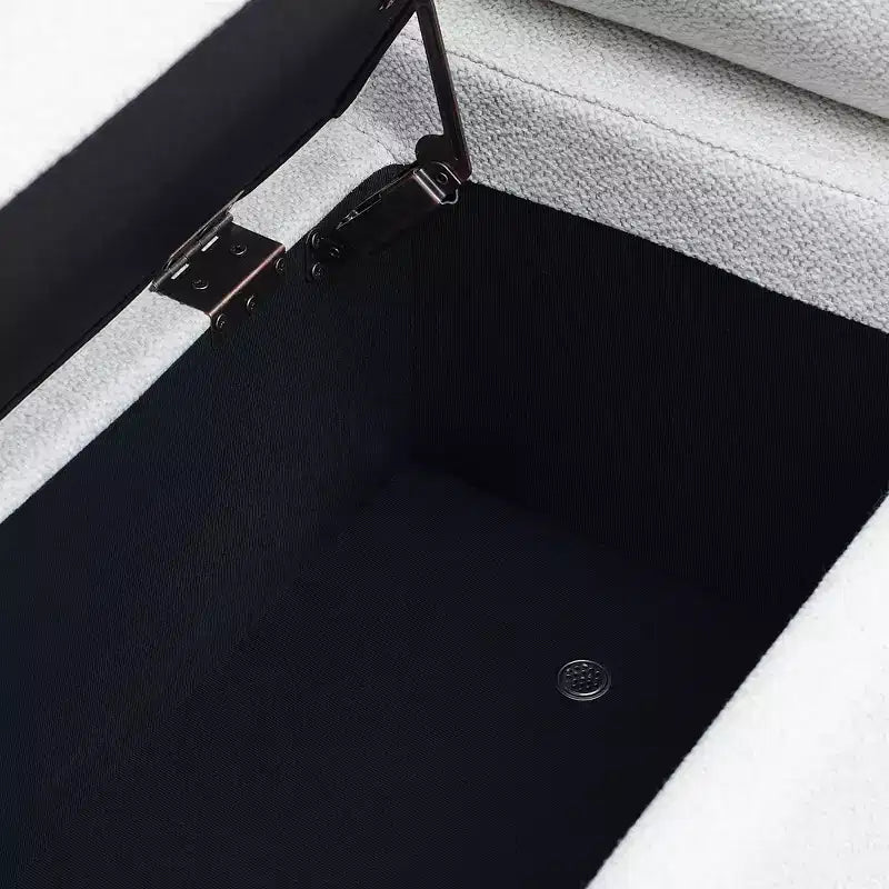 Banc de rangement GDFStudio Beryl de 112 cm avec accoudoirs cylindriques et pieds dorés