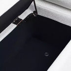 Banc de rangement GDFStudio Beryl de 112 cm avec accoudoirs cylindriques et pieds dorés