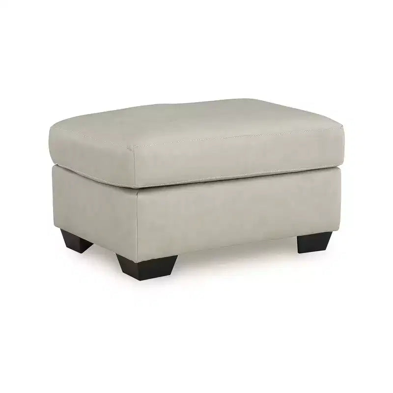 Signature Design by Ashley Santorine Ottoman, coussin en cuir véritable, gris os