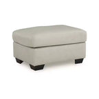Signature Design by Ashley Santorine Ottoman, coussin en cuir véritable, gris os