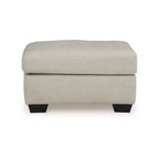 Signature Design by Ashley Santorine Ottoman, coussin en cuir véritable, gris os