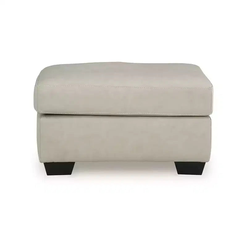 Signature Design by Ashley Santorine Ottoman, coussin en cuir véritable, gris os