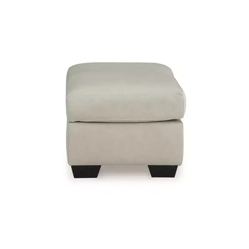 Signature Design by Ashley Santorine Ottoman, coussin en cuir véritable, gris os