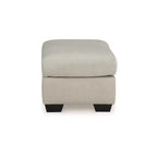 Signature Design by Ashley Santorine Ottoman, coussin en cuir véritable, gris os
