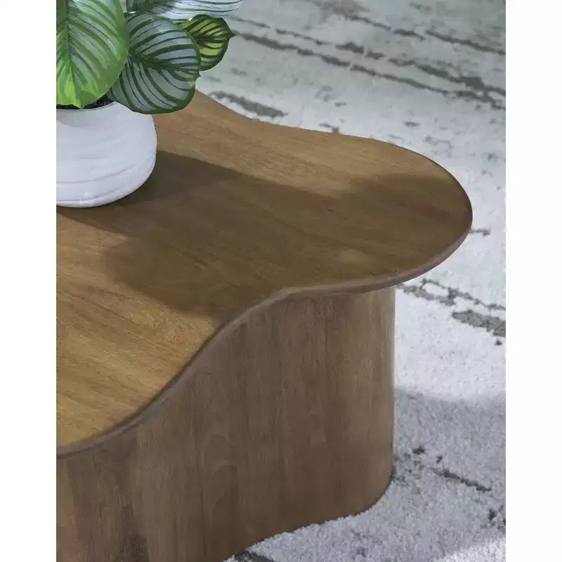 Signature Design by Ashley Ensemble de tables basses Abeford, bois massif, marron