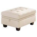 32 and Black Velvet Tufted Storage Ottoman