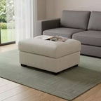 HomeRoots Pouf capitonné en velours côtelé beige et noir de 37 pouces