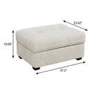 HomeRoots Pouf capitonné en velours côtelé beige et noir de 37 pouces