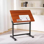 VEVOR Table à Dessin, Bureau de Dessin Inclinable Réglable 0-90°, Table d'Artiste Portable avec Cadre en H Noir et Plateau Marron, Noir et Marron