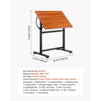 VEVOR Table à Dessin, Bureau de Dessin Inclinable Réglable 0-90°, Table d'Artiste Portable avec Cadre en H Noir et Plateau Marron, Noir et Marron