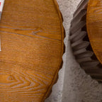 GDFStudio Philippa Tables basses gigognes rondes cannelées en bois style milieu du siècle (lot de 2)