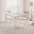 Folding Card Table Set, 3-Piece Folding Square Table and Chairs Set, Modern Square Table for Dining Room, Game Table for Home, Parties, Picnics