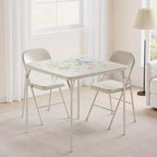 Folding Card Table Set, 3-Piece Folding Square Table and Chairs Set, Modern Square Table for Dining Room, Game Table for Home, Parties, Picnics