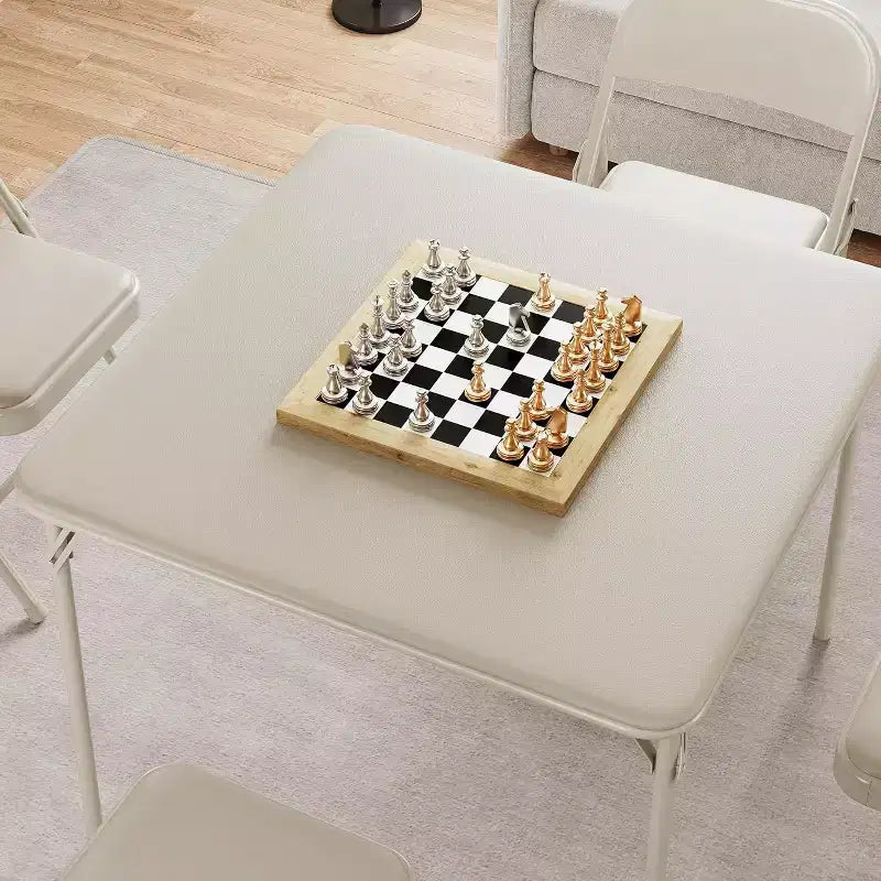 Ensemble table et chaises pliantes, table carrée pliante 3 pièces avec chaises, table carrée moderne pour salle à manger, table de jeux pour la maison, les fêtes, les pique-niques