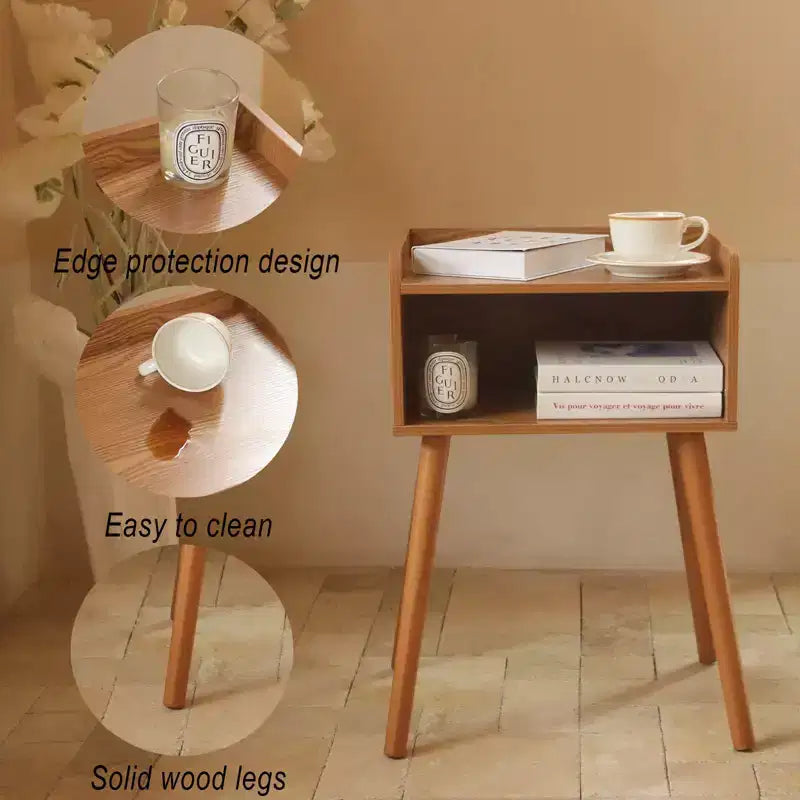 Table de chevet Narwey, Table d'appoint moderne du milieu du siècle pour chambre à coucher