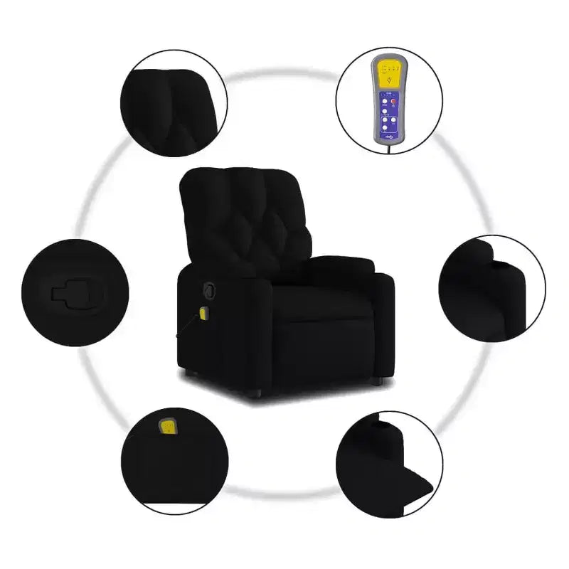 vidaXL Fauteuil inclinable électrique de massage en tissu
