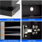 BALHAM TRADE-71 Meuble TV pour téléviseurs de 85/80/75 pouces avec 2 armoires de rangement et deux bandes lumineuses LED