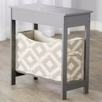 Table d'appoint étroite en bois avec plateau rabattable et bac de rangement en tissu The Lakeside Collection -