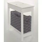 Table d'appoint étroite en bois avec plateau rabattable et bac de rangement en tissu The Lakeside Collection -