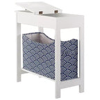 Table d'appoint étroite en bois avec plateau rabattable et bac de rangement en tissu The Lakeside Collection -