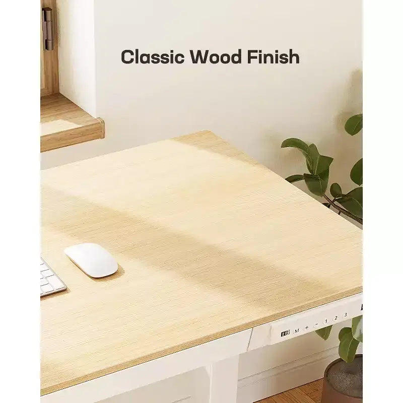 Bureau debout Marsail 48 x 24 pouces avec tiroir, plateau monobloc, bureau électrique réglable en hauteur avec ports de chargement USB