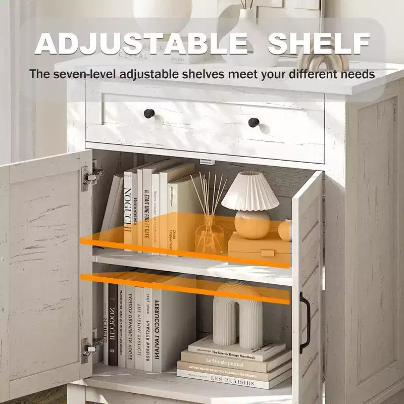 Meuble Buffet, 2 Bahuts avec Portes, Bar à Café Moderne avec Étagères Réglables, Rangement de Cuisine