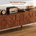 JVNOXK 66.9Meuble TV de style médiéval avec portes de placard sculptées Meuble TV moderne pour salon pour téléviseurs de moins de 80 pouces