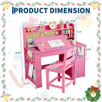 Ensemble bureau et chaise d'étude pour enfants, avec huche et plateau inclinable, table d'étude pour enfants, bureau d'écriture pour étudiants, pour chambre à coucher, maison