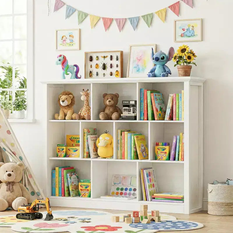 Besiost Étagère de Rangement 10 Cubes, Bibliothèque sur Pied