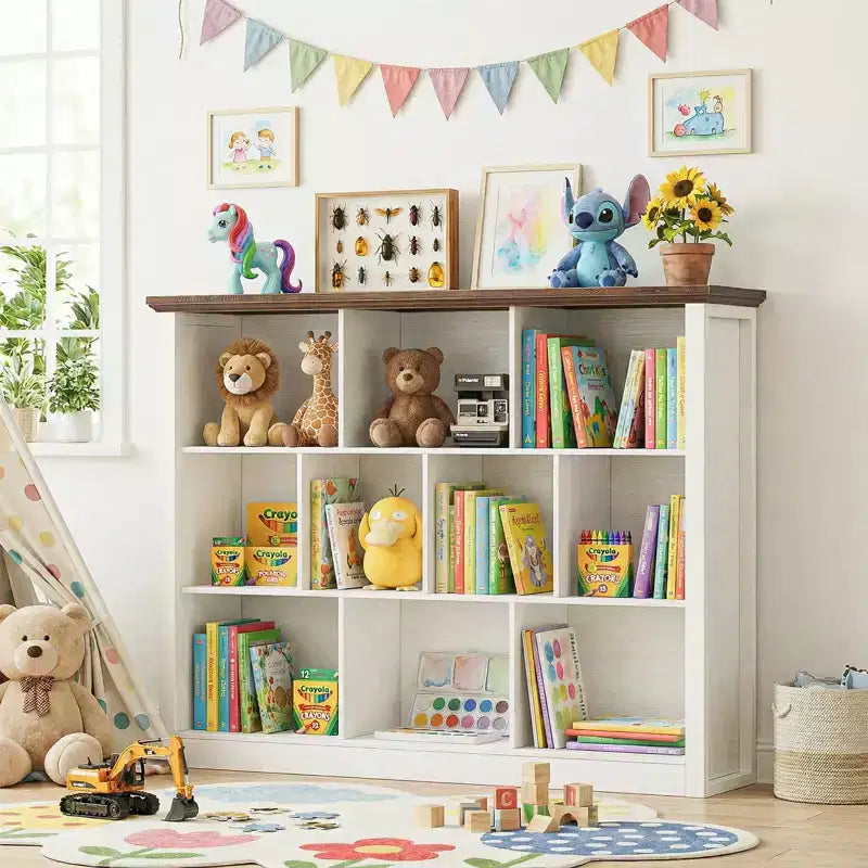 Besiost Étagère de Rangement 10 Cubes, Bibliothèque sur Pied